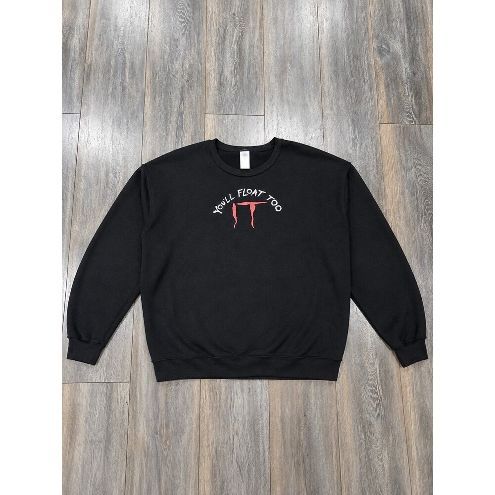 IT Movie Georgie Yellow Raincoat Red Balloon Sweatshirt Mens XL Black Pennywise